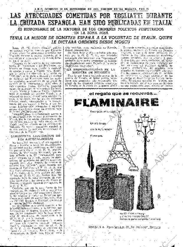 ABC MADRID 19-11-1961 página 87