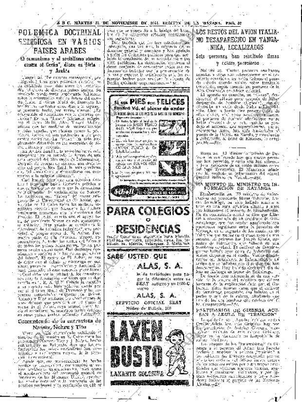 ABC MADRID 21-11-1961 página 57