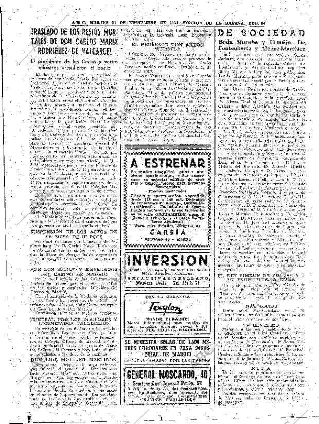 ABC MADRID 21-11-1961 página 64