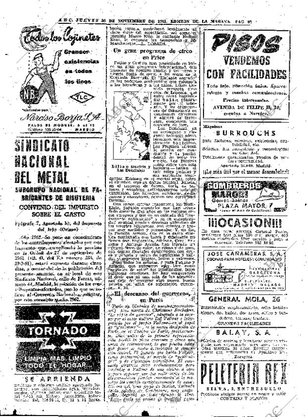 ABC MADRID 30-11-1961 página 82