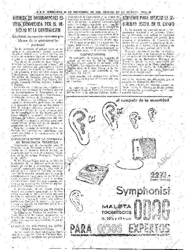 ABC MADRID 20-12-1961 página 61