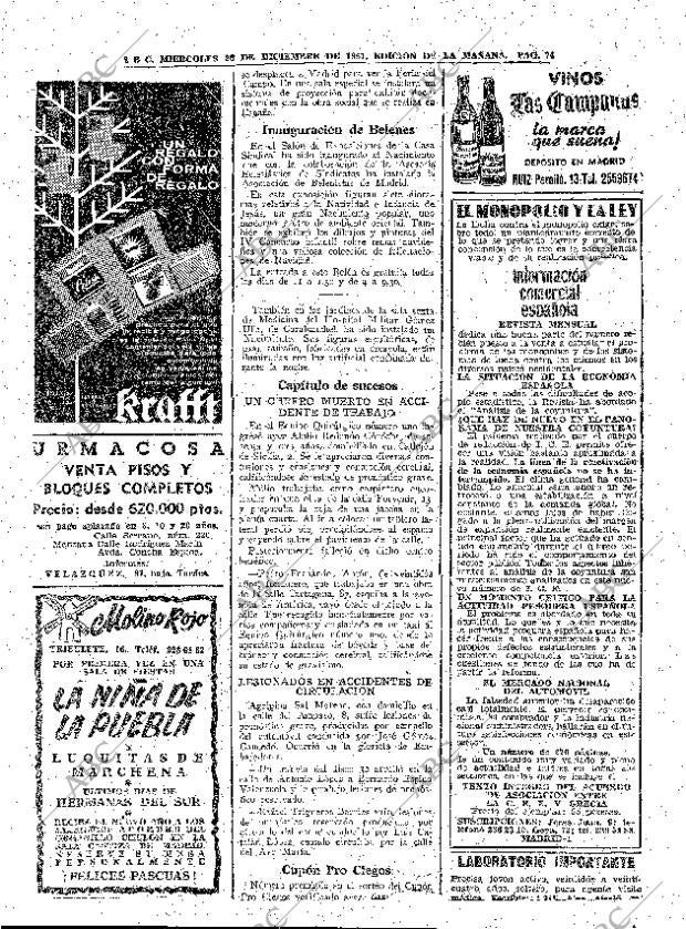 ABC MADRID 20-12-1961 página 74