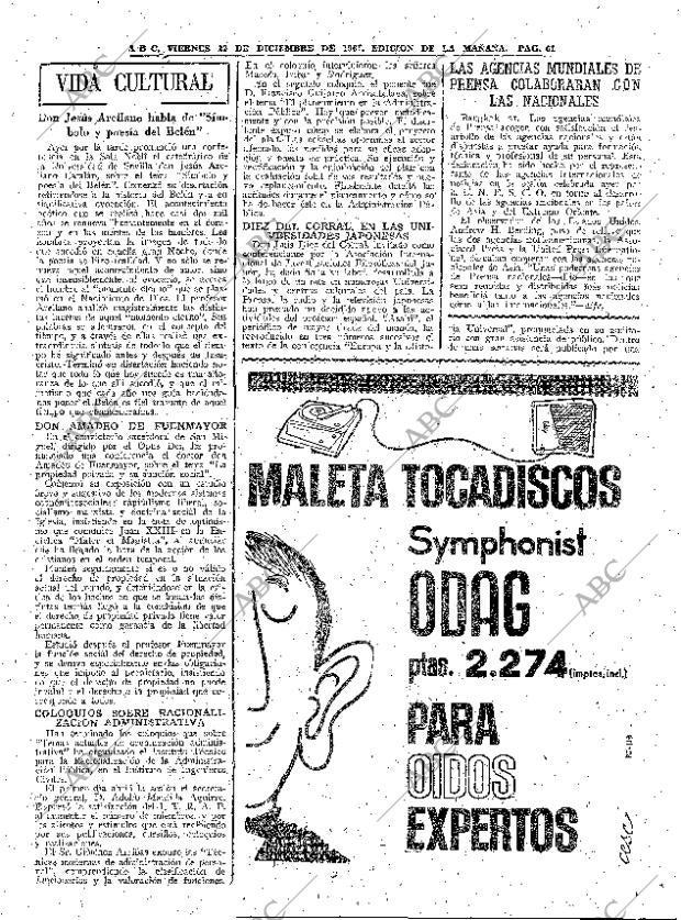 ABC MADRID 22-12-1961 página 61