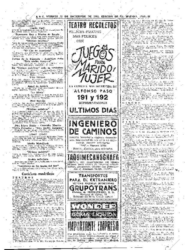 ABC MADRID 22-12-1961 página 82