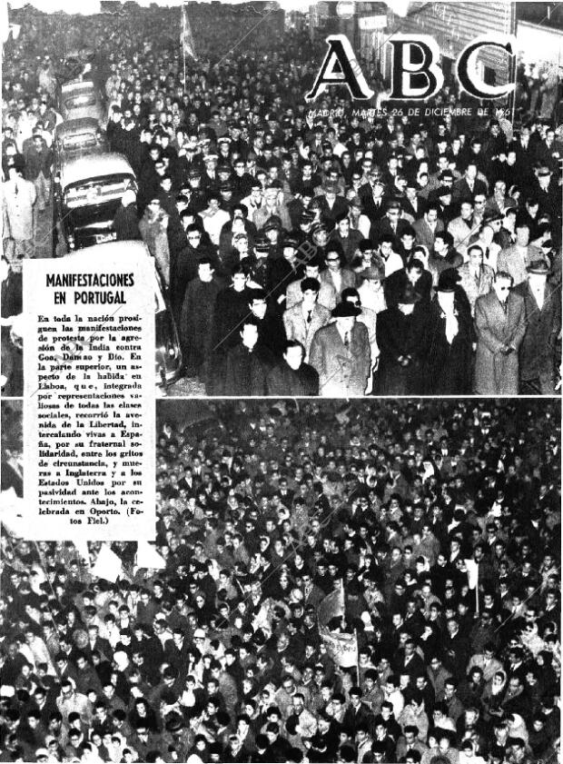 ABC MADRID 26-12-1961 página 1