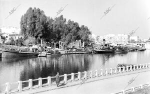 Embarcaciones fondeadas en la margen de Los Remedios