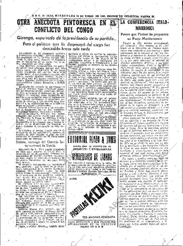 ABC SEVILLA 10-01-1962 página 23