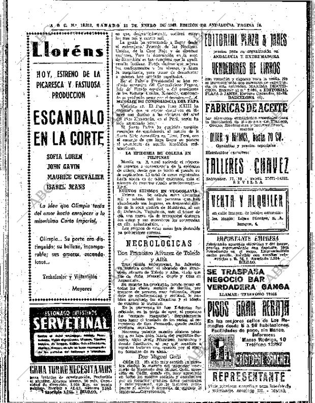 ABC SEVILLA 13-01-1962 página 18