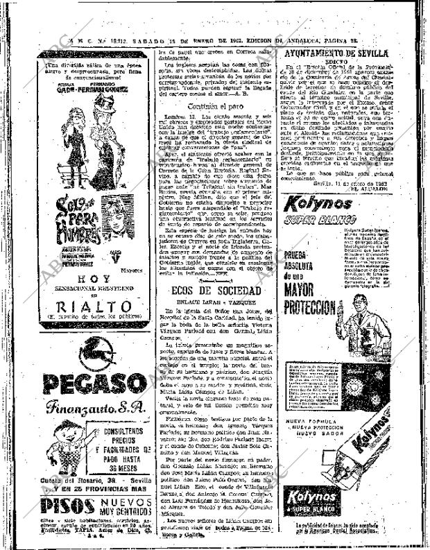 ABC SEVILLA 13-01-1962 página 28