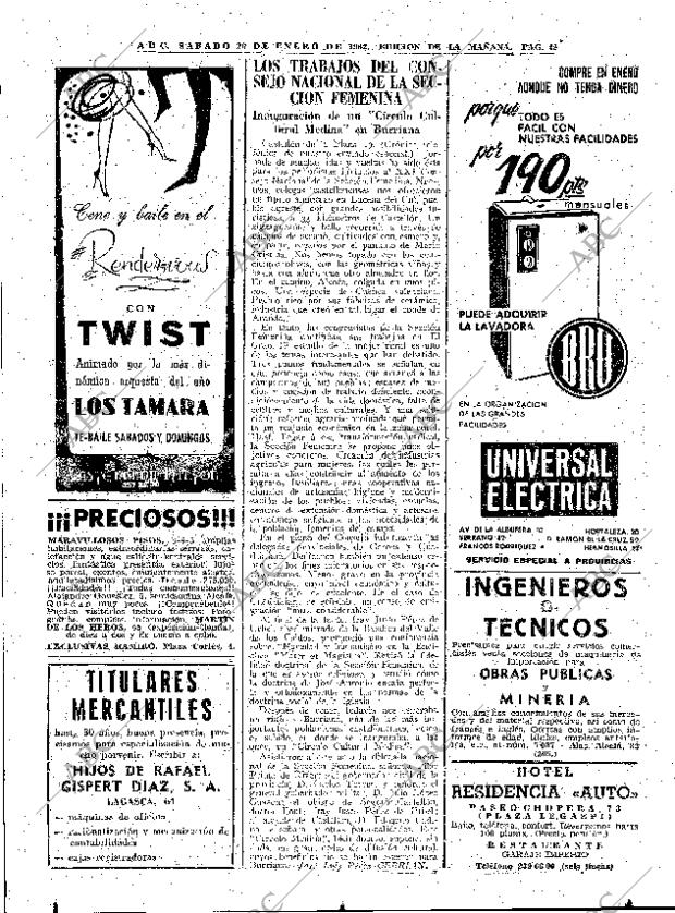 ABC MADRID 20-01-1962 página 42
