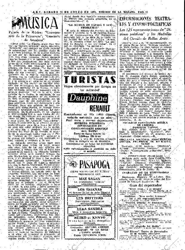 ABC MADRID 20-01-1962 página 61