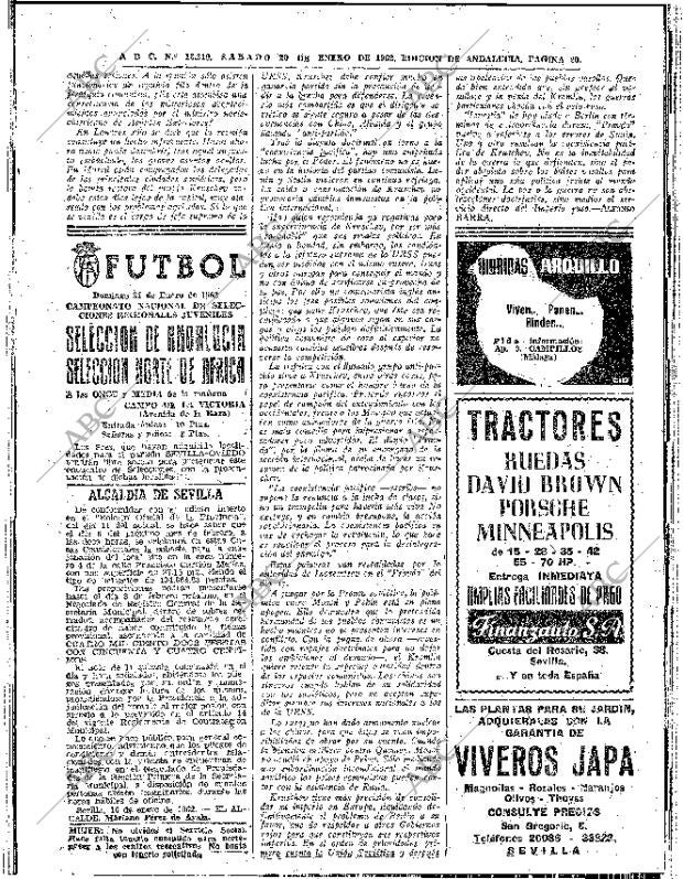 ABC SEVILLA 20-01-1962 página 20