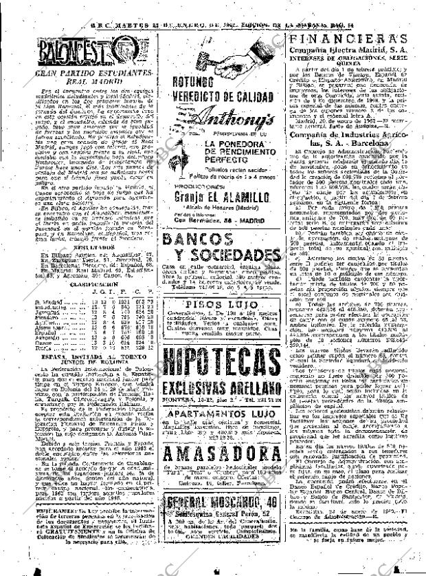 ABC MADRID 23-01-1962 página 54