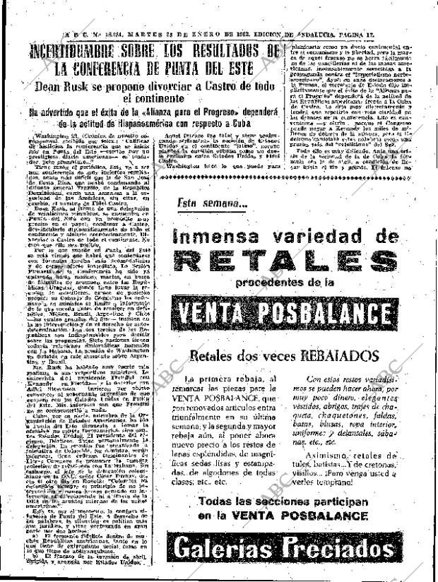 ABC SEVILLA 23-01-1962 página 17