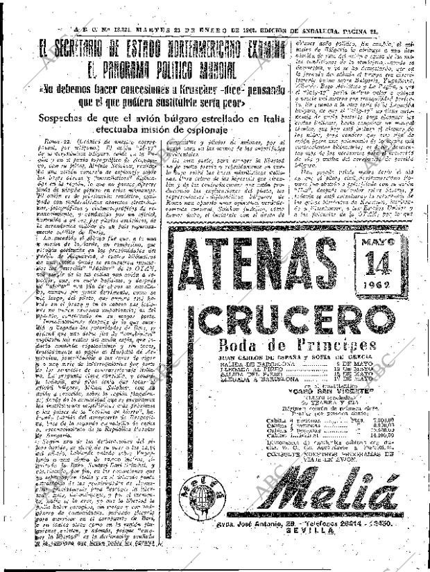 ABC SEVILLA 23-01-1962 página 21