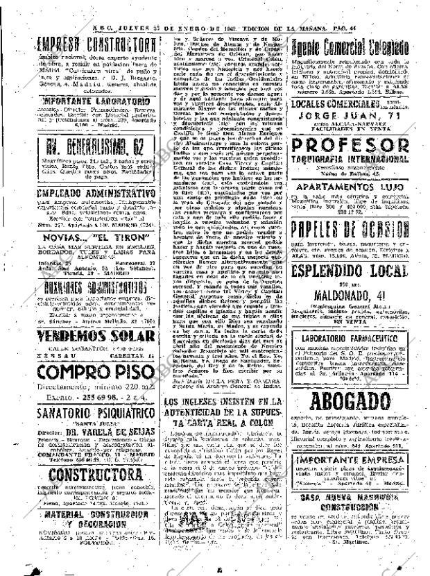 ABC MADRID 25-01-1962 página 44
