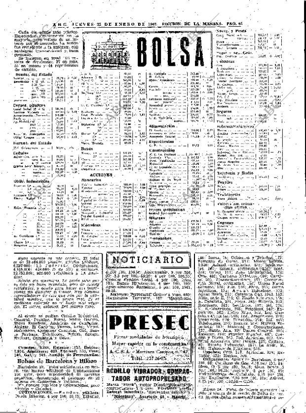 ABC MADRID 25-01-1962 página 61