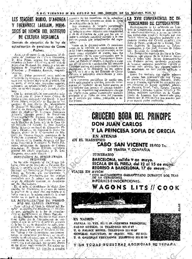 ABC MADRID 26-01-1962 página 23