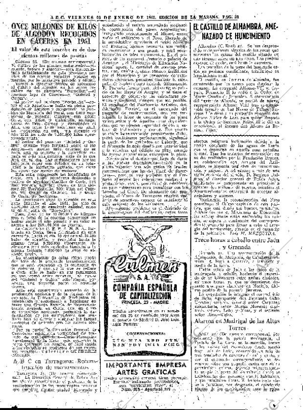 ABC MADRID 26-01-1962 página 31