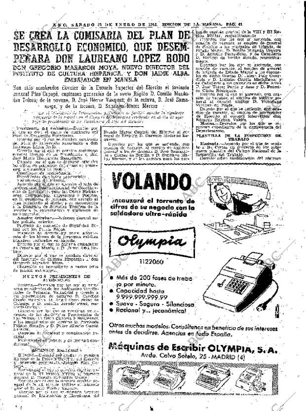 ABC MADRID 27-01-1962 página 41