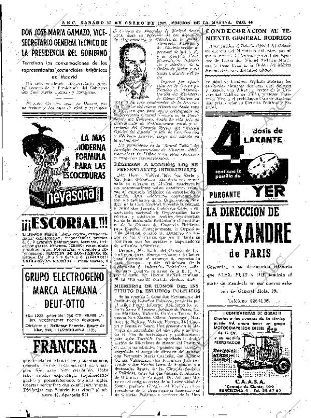 ABC MADRID 27-01-1962 página 44