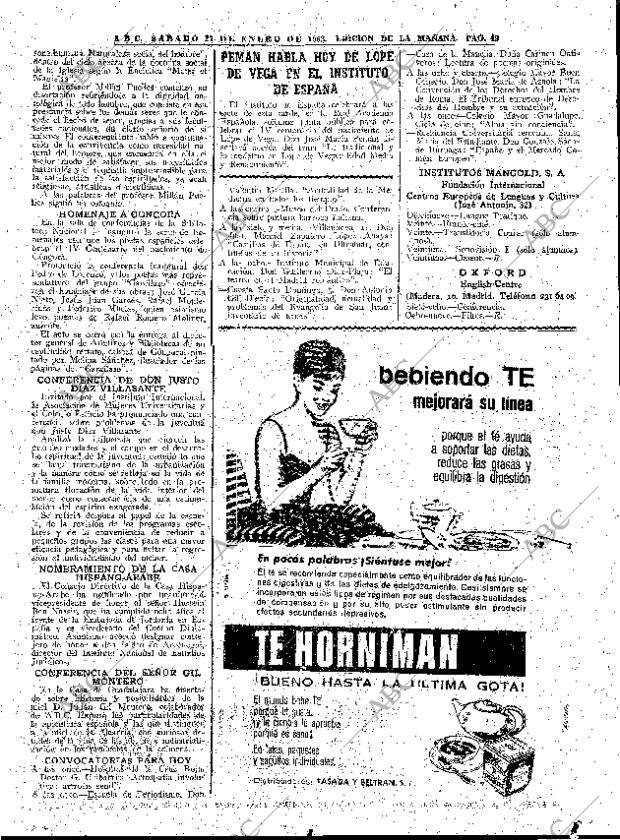 ABC MADRID 27-01-1962 página 49