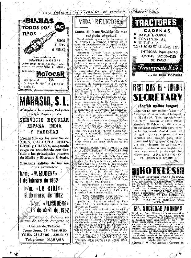 ABC MADRID 27-01-1962 página 54