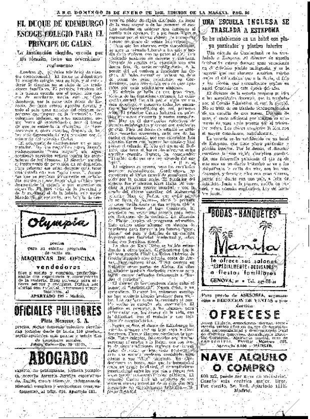 ABC MADRID 28-01-1962 página 55