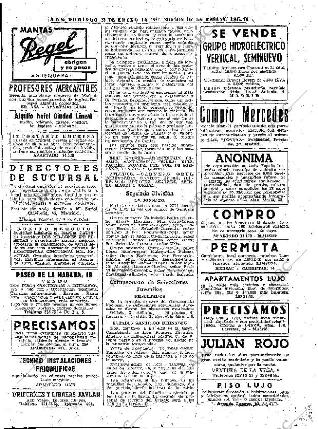 ABC MADRID 28-01-1962 página 74