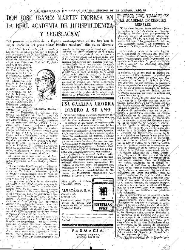 ABC MADRID 30-01-1962 página 33