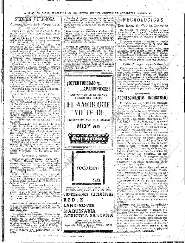 ABC SEVILLA 30-01-1962 página 42