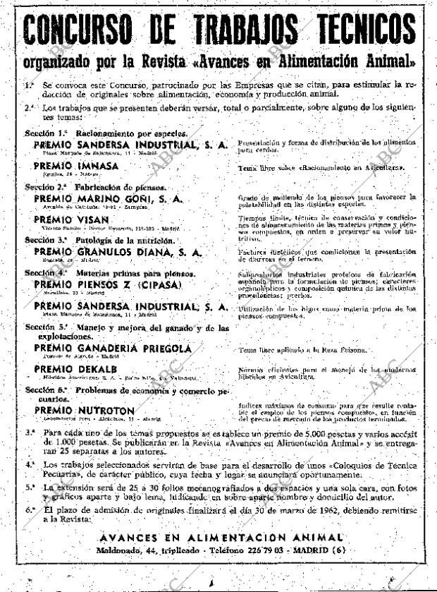 ABC MADRID 31-01-1962 página 20