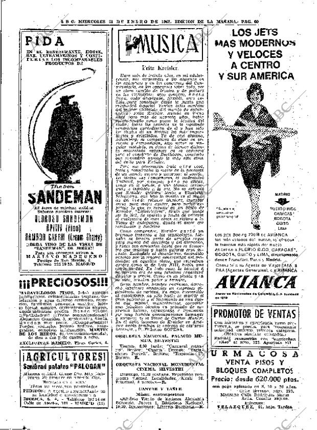 ABC MADRID 31-01-1962 página 60