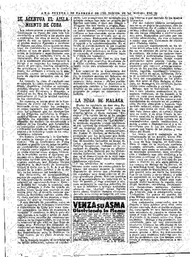 ABC MADRID 01-02-1962 página 22