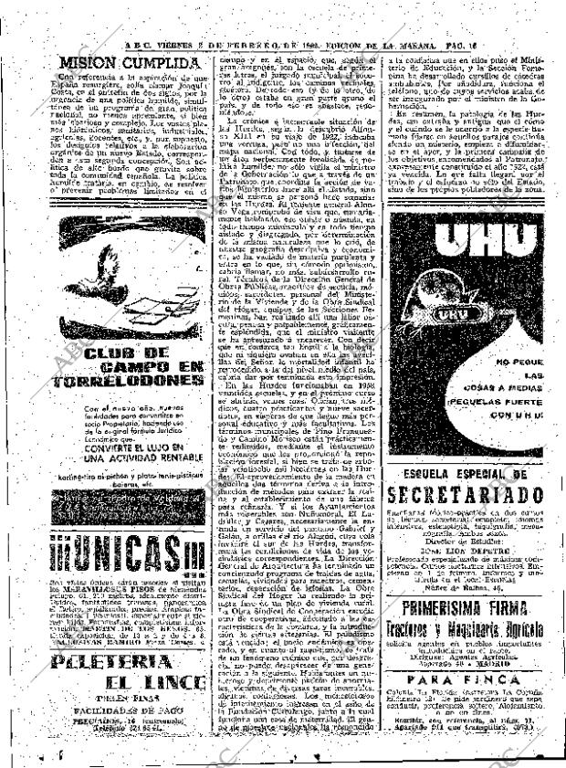 ABC MADRID 02-02-1962 página 16