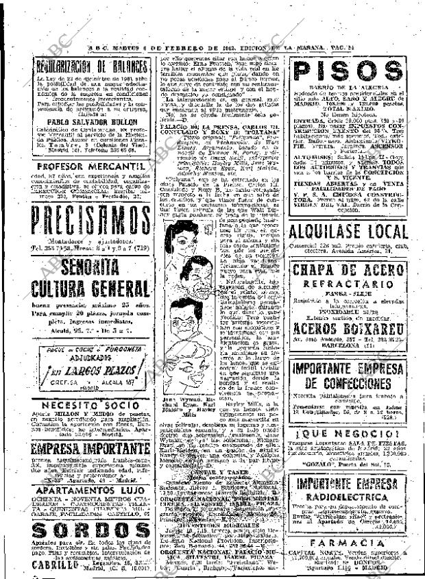 ABC MADRID 06-02-1962 página 54