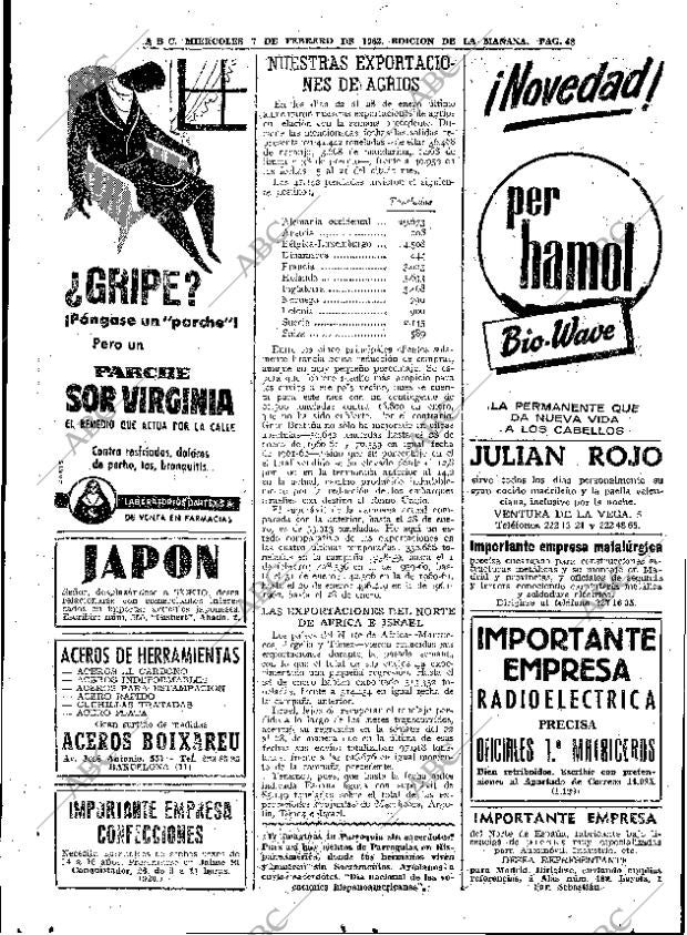 ABC MADRID 07-02-1962 página 48