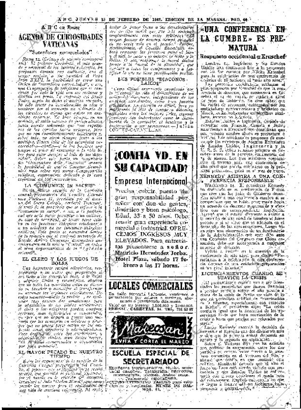 ABC MADRID 15-02-1962 página 40