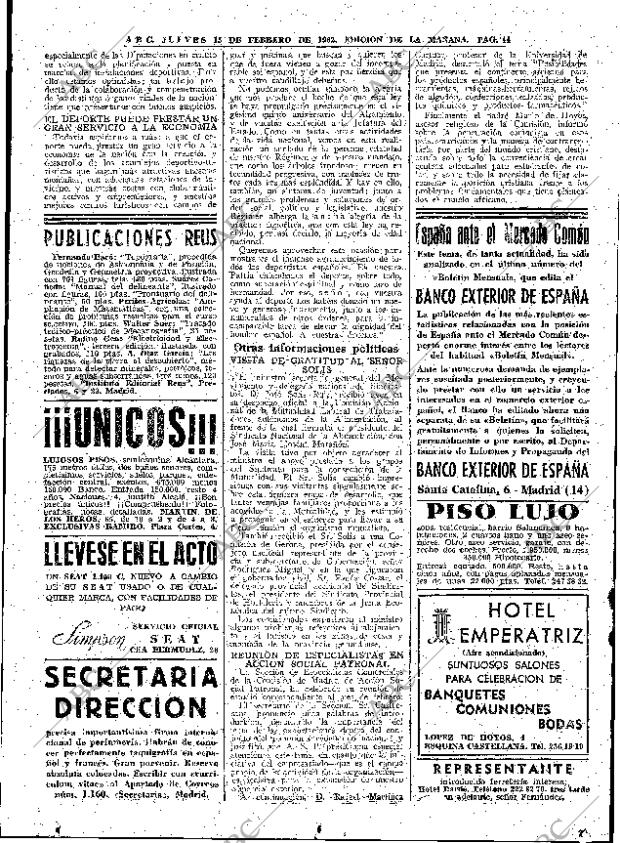 ABC MADRID 15-02-1962 página 44