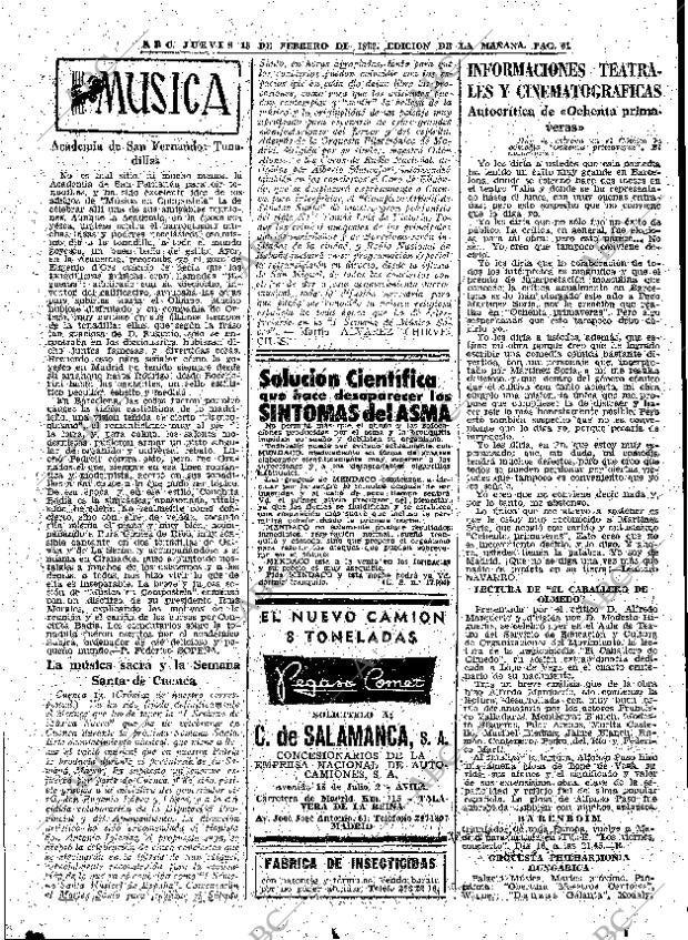 ABC MADRID 15-02-1962 página 61