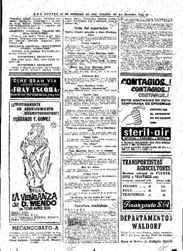 ABC MADRID 15-02-1962 página 62