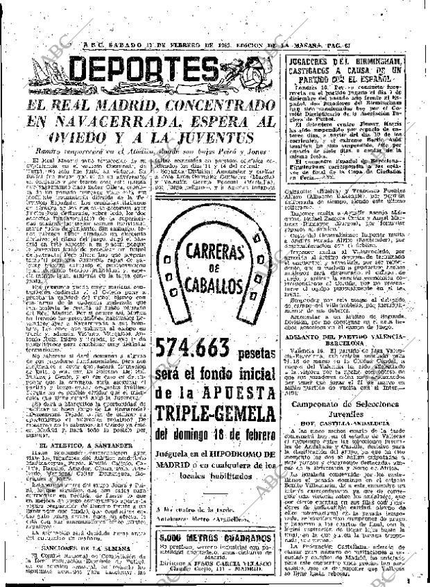 ABC MADRID 17-02-1962 página 61