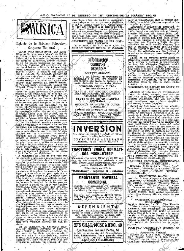 ABC MADRID 17-02-1962 página 65