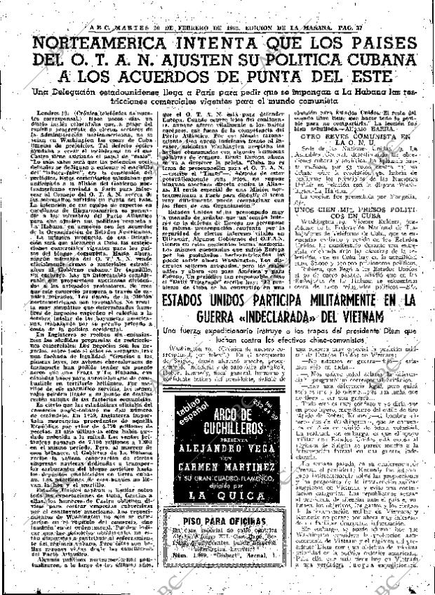 ABC MADRID 20-02-1962 página 37