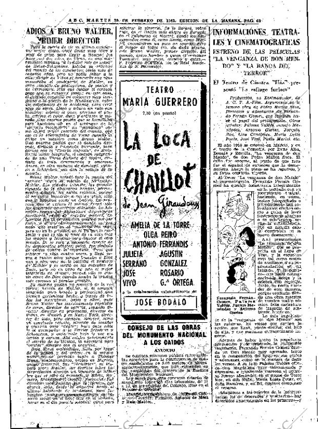 ABC MADRID 20-02-1962 página 63