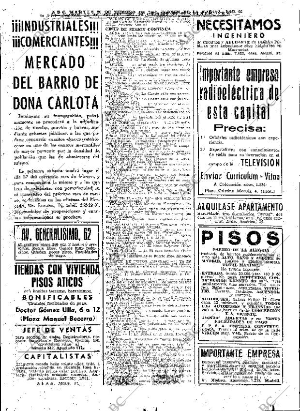 ABC MADRID 20-02-1962 página 66