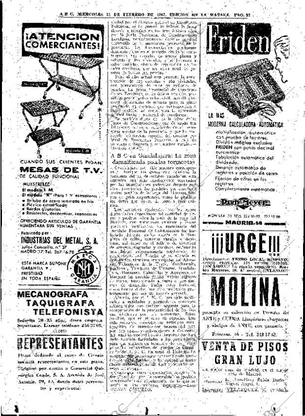 ABC MADRID 21-02-1962 página 52