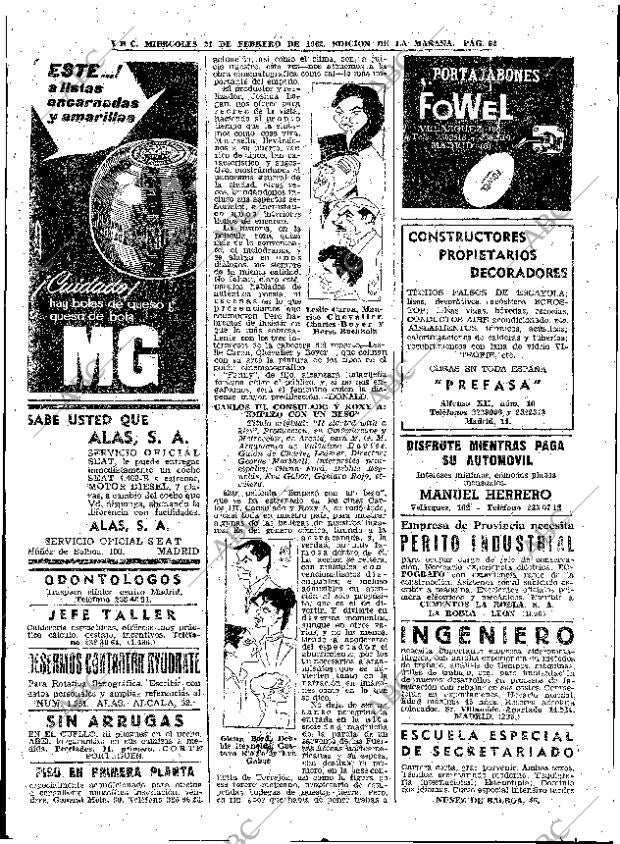 ABC MADRID 21-02-1962 página 62