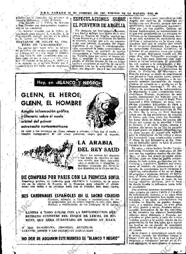 ABC MADRID 24-02-1962 página 49