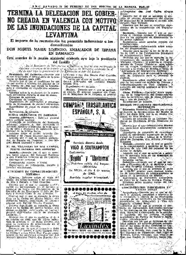 ABC MADRID 24-02-1962 página 57